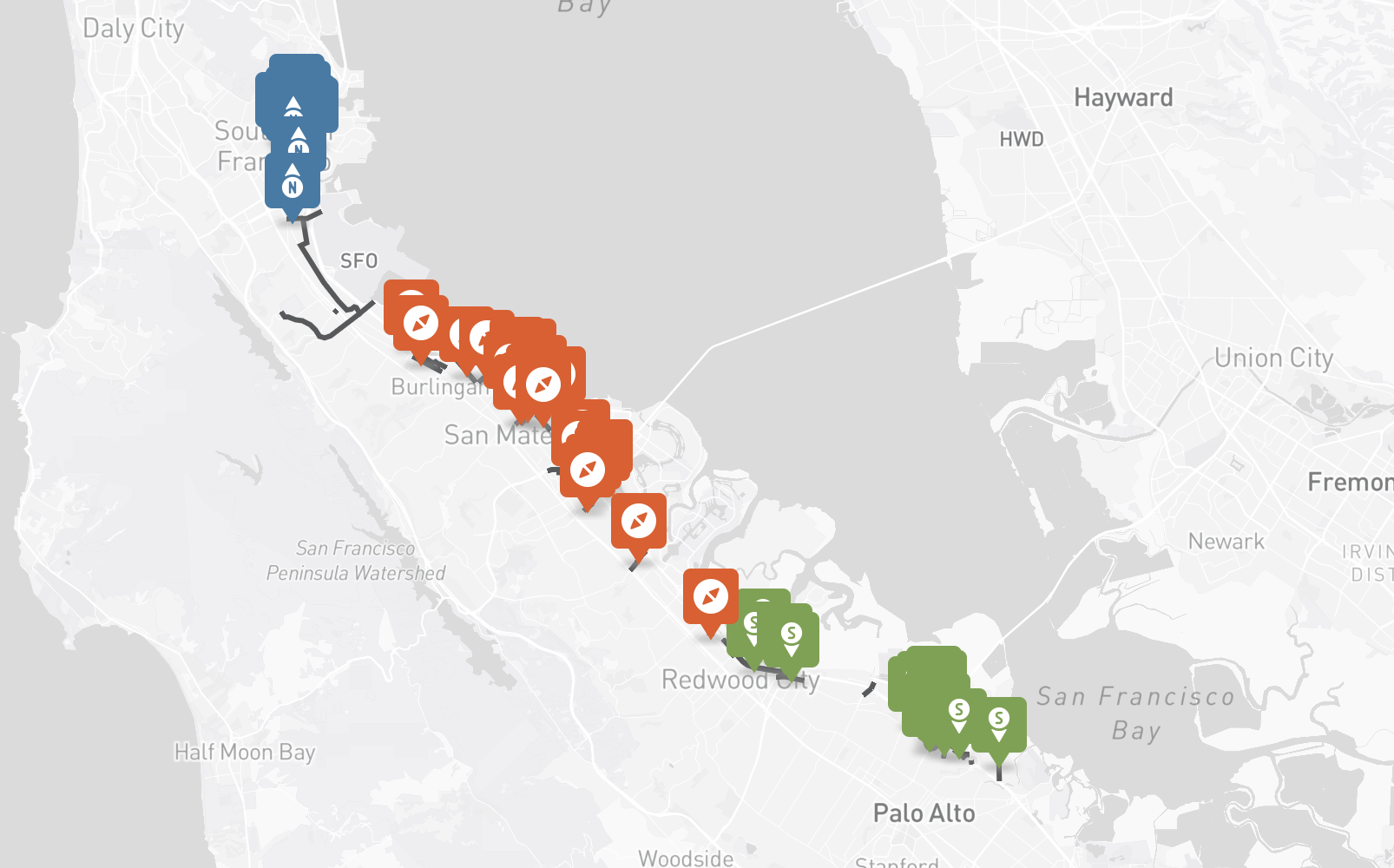 Online mapping tool for the TA's Active 101 project survey